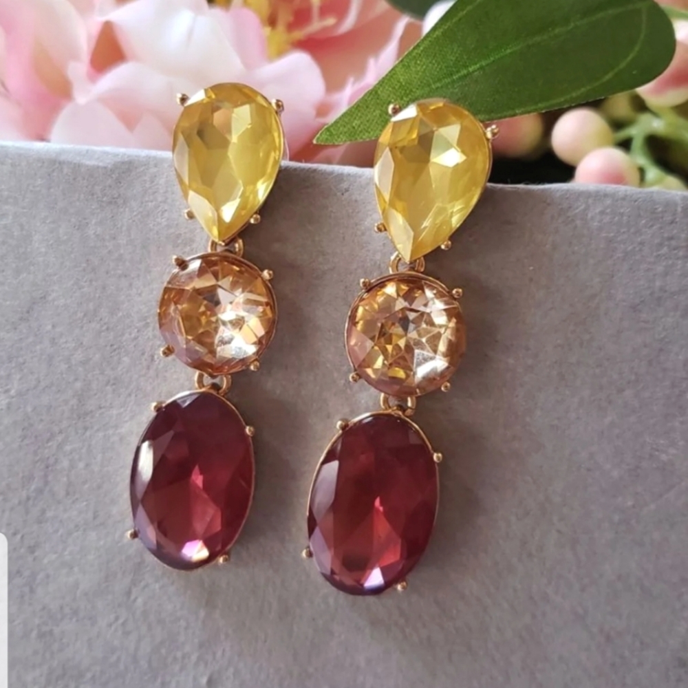 J. Crew Triple Stone Drop Earrings NWT